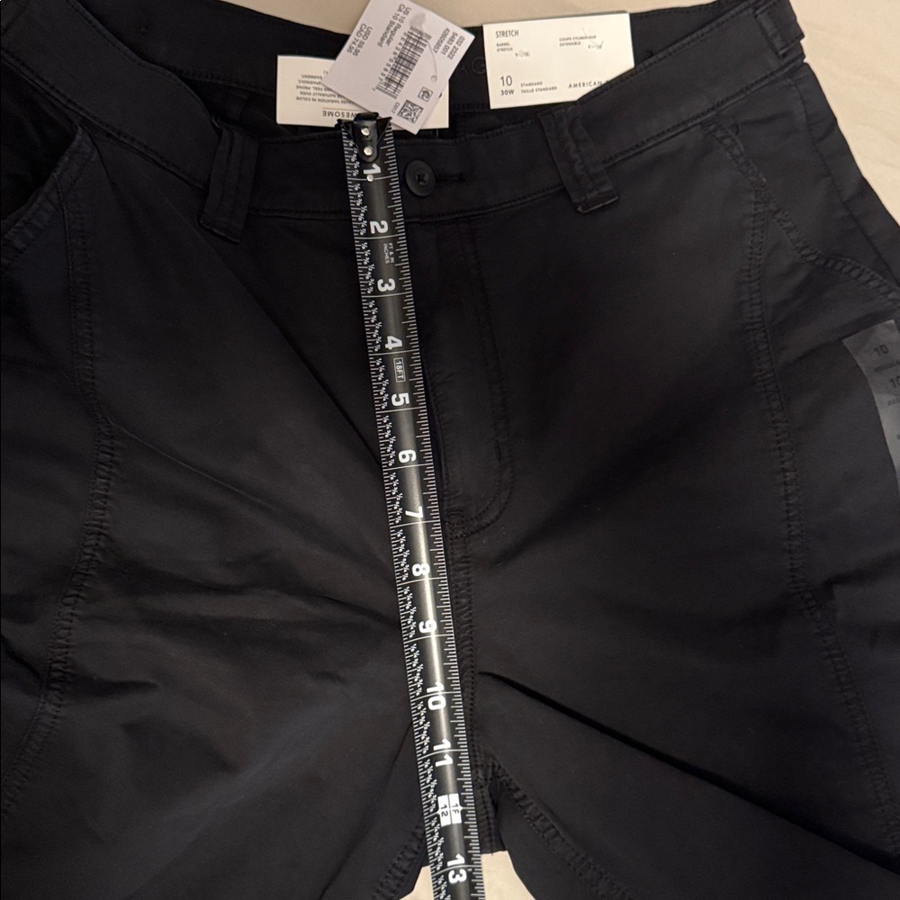 American Eagle Outfitters NWT Black Barrel Pants mid rise  size 10 - Picture 9 of 9